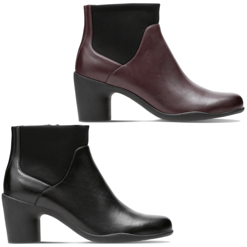 clarks high heel ankle boots