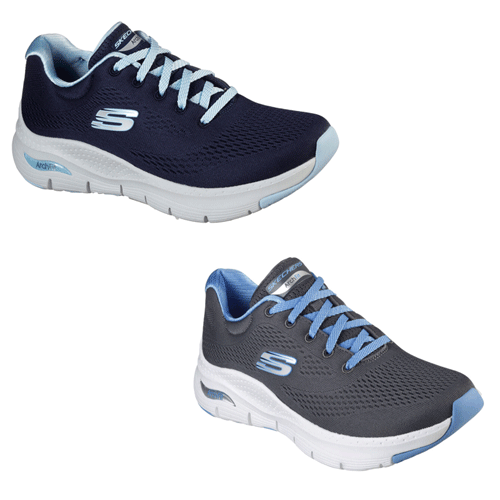 Skechers 149057 ‘Arch Fit – Sunny Outlook’ – Womens Lace Up Trainer With Arch Support