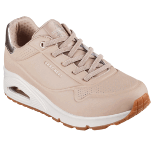 Skechers 155196 ‘Uno – Shimmer Away’ – Womens Bungee Laced Slip-on Trainer