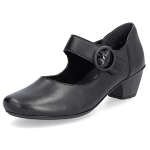 Rieker ‘41756’ – Womens Velcro Fastening Block Heel Shoe