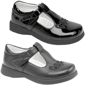 Boulevard ‘C732’ – Girls Velcro Fastening T-bar Shoe