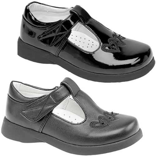 Boulevard ‘C732’ – Girls Velcro Fastening T-bar Shoe