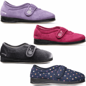 Padders 447 ‘Camilla’ – Ladies Velcro Fastening Slipper