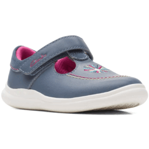 Clarks ‘Crest Prom’ – Girls Velcro Fastening T-bar Shoe