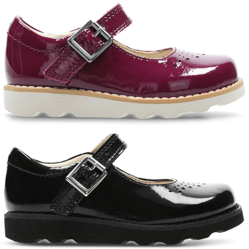 Clarks ‘Crown Jump’ – Girls Velcro Fastening Bar Shoe