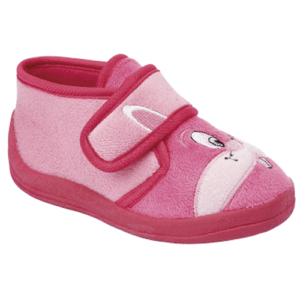 Sleepers CS279 'Hoppy' - Girls Velcro Rabbit Bootee Slipper