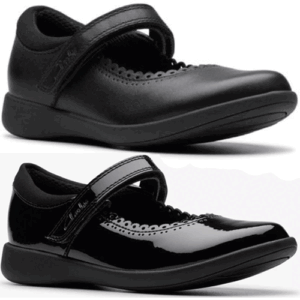 Clarks ‘Etch Pure’ – Girls Velcro Fastening Bar Shoe