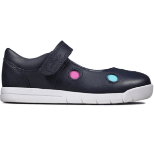 Clarks ‘Emery Dot’ –Girls Velcro Fastening Bar Shoe