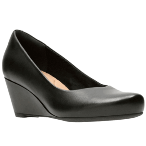 Clarks ‘Flores Tulip’ – Ladies Slip-on Wedge Heeled Shoe