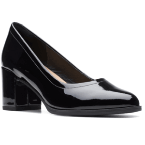 Clarks ‘Freva55 Court’ – Womens Block Heel Court Shoe