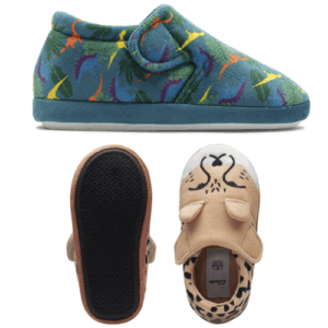 Clarks ‘Fluffy Snug’ – Childrens Velcro Fastening Slipper