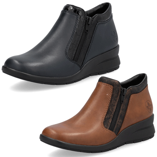 Rieker ‘L4883’ – Womens Dual Zip Fastening Boot