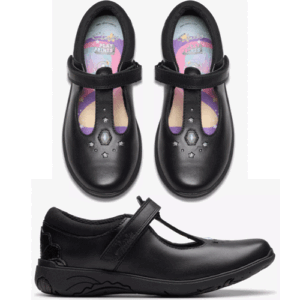 Clarks ‘Relda Gem’ – Girls Velcro Fastening T-Bar School Shoe
