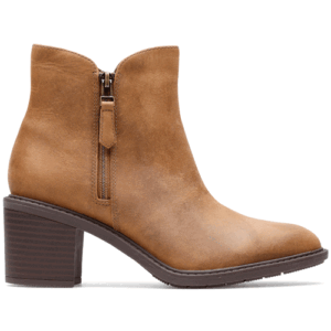Clarks ‘Scene Zip’ – Womens Block Heeled Ankle Boot