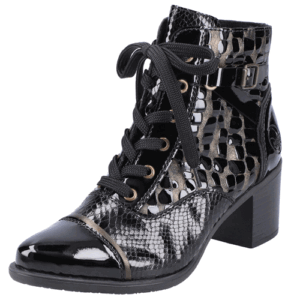 Rieker ‘Y2032’ – Womens Lace and Zip Fastening Heeled Ankle Boot