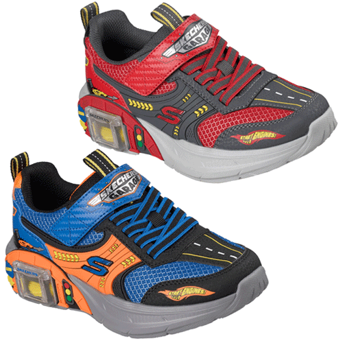 Skechers 402150L ‘Skechers Garage’ – Boys Bungee Lace and Velcro Fastening Trainer