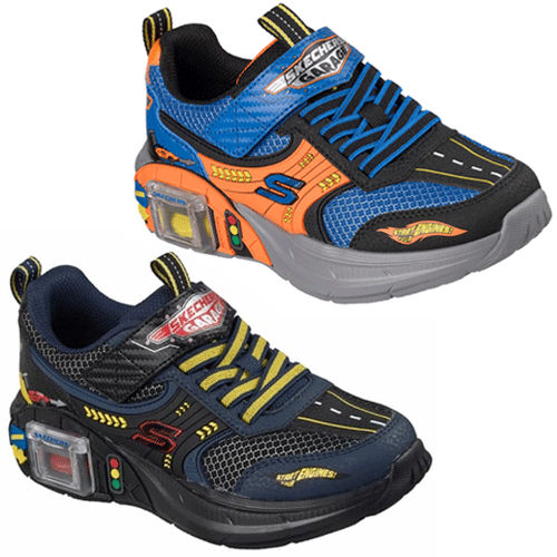 Skechers 402150L ‘Skechers Garage’ – Boys Bungee Lace and Velcro Fastening Trainer