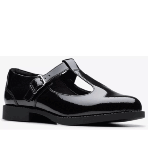 Clarks ‘Tapa Hope’ – Girls Buckle Fastening T-Bar School Shoe
