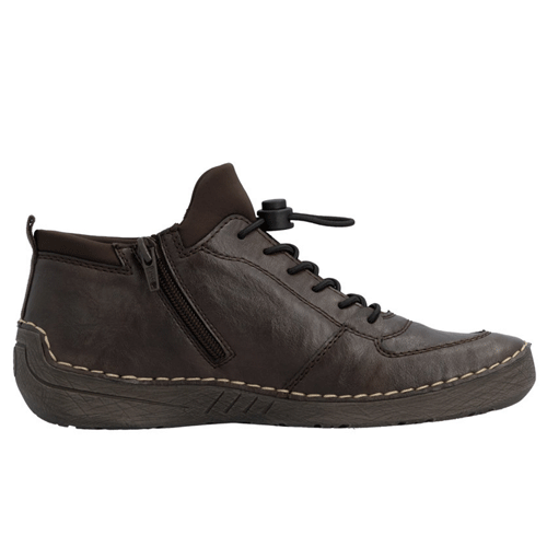 Rieker ‘52557’ – Women’s Bungee Lace Zip Fastening Bootee - Image 2