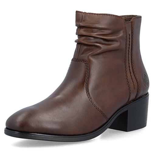 Rieker ‘73953’ – Womens Zip Fastening Block Heeled Ankle Boot