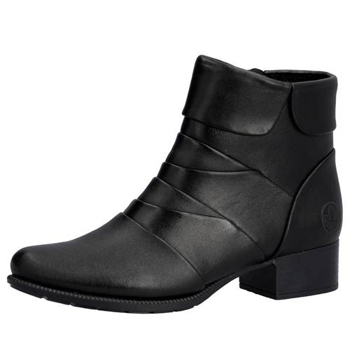 Rieker ‘78665’ – Womens Zip Fastening Block Heeled Ankle Boot