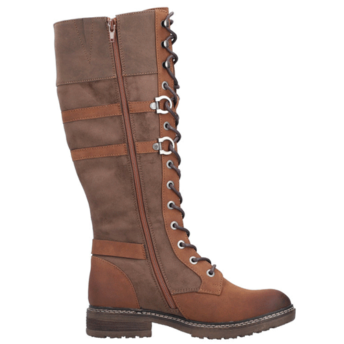 Rieker ‘94732’ – Womens Lace-up and Zip Fastening Knee High Boot - Image 2