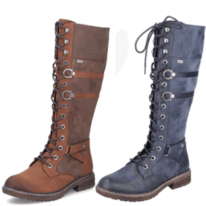 Rieker ‘94732’ – Womens Lace-up and Zip Fastening Knee High Boot