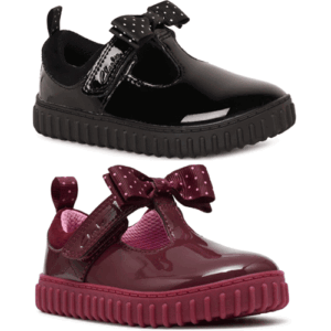 Clarks ‘Cove Bow’ – Girls Velcro Fastening T-Bar Shoe