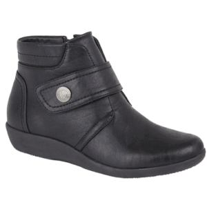 Boulevard ‘L444’ – Womens Velcro and Zip Fastening Ankle Boot