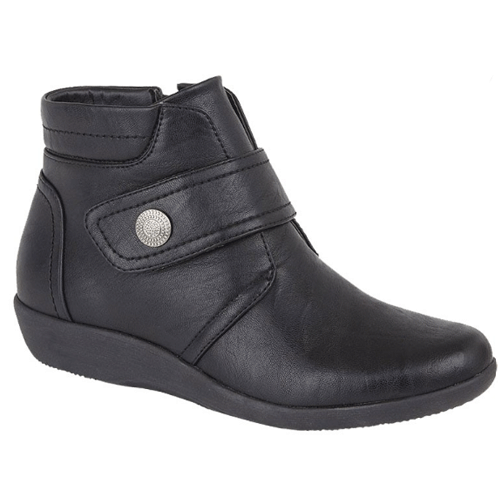 Boulevard ‘L444’ – Womens Velcro and Zip Fastening Ankle Boot