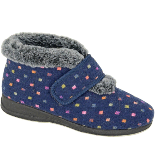 Sleepers LS191 ‘Sandra’ – Womens Velcro Fastening Bootee Slipper