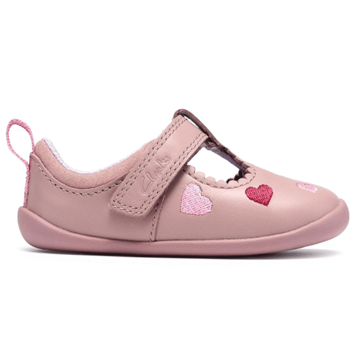Clarks ‘Roamer Heart’ – Girls Velcro Fastening Pre-Walker - Image 2