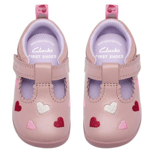 Clarks ‘Roamer Heart’ – Girls Velcro Fastening Pre-Walker - Image 3
